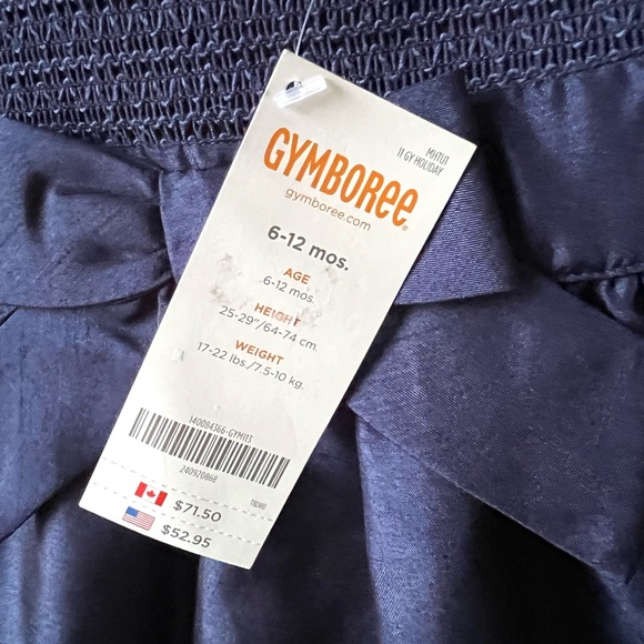 NWT Gymboree Navy Smocked Dress 6-12 months - Picture 4 of 6